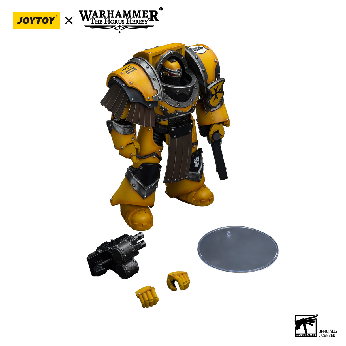 JOYTOY Action Figure 1/18 Imperial Fists Legion Cataphractii Terminator Squad Legion Cataphractii with Chainfist Model Birthday Gifts