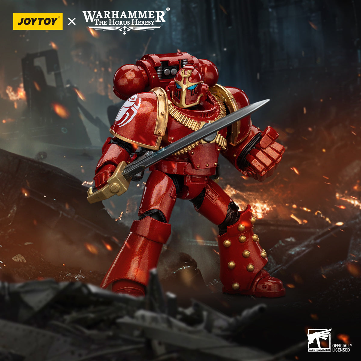 JOYTOY Action Figure 1/18 Thousand Sons Legion MK IV Tactical Squad Sergeant with Power Fist Model Birthday Gifts