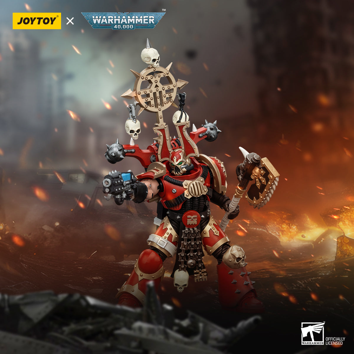 JOYTOY Warhammer 40K World Eaters Khorne Berzerker with Berzerker lcon