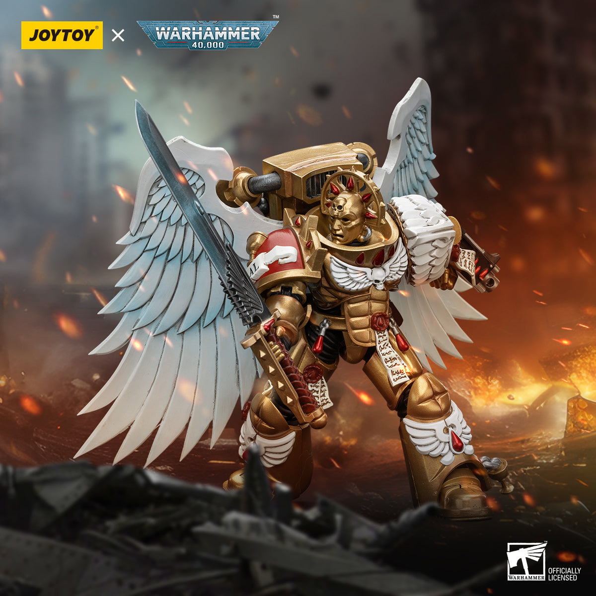 JOYTOY 1/18 Warhammer 40,000 action figures Blood Angels Sanguinary Guard with Encarmine Sword 1