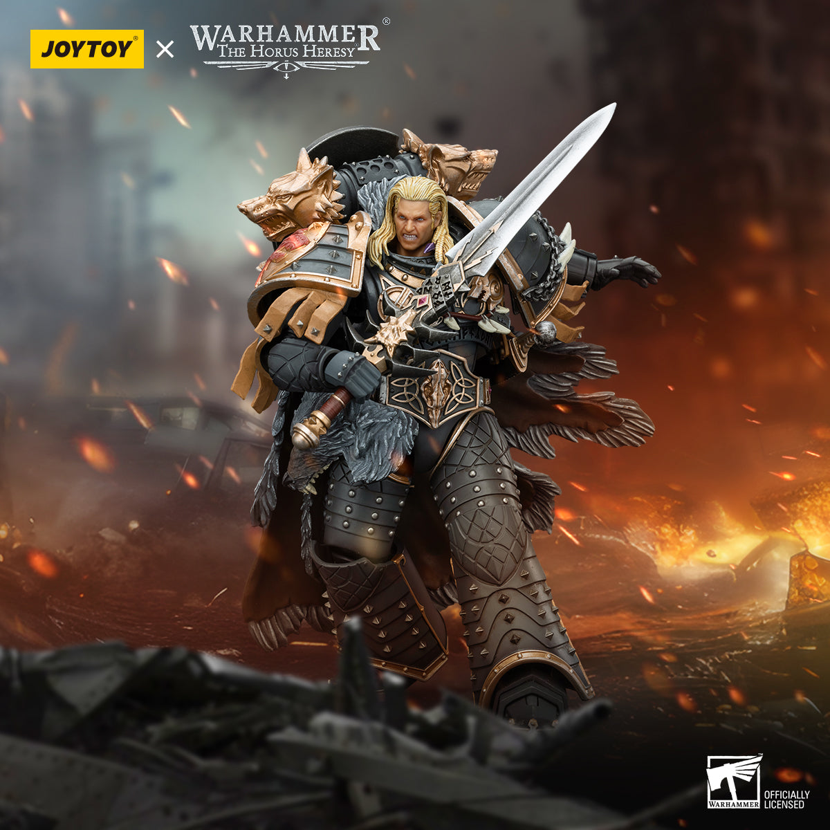 JOYTOY Warhammer 30k 1/18 Action Figure Space Wolves Leman Russ Primarch of the VIth Legion JT6137