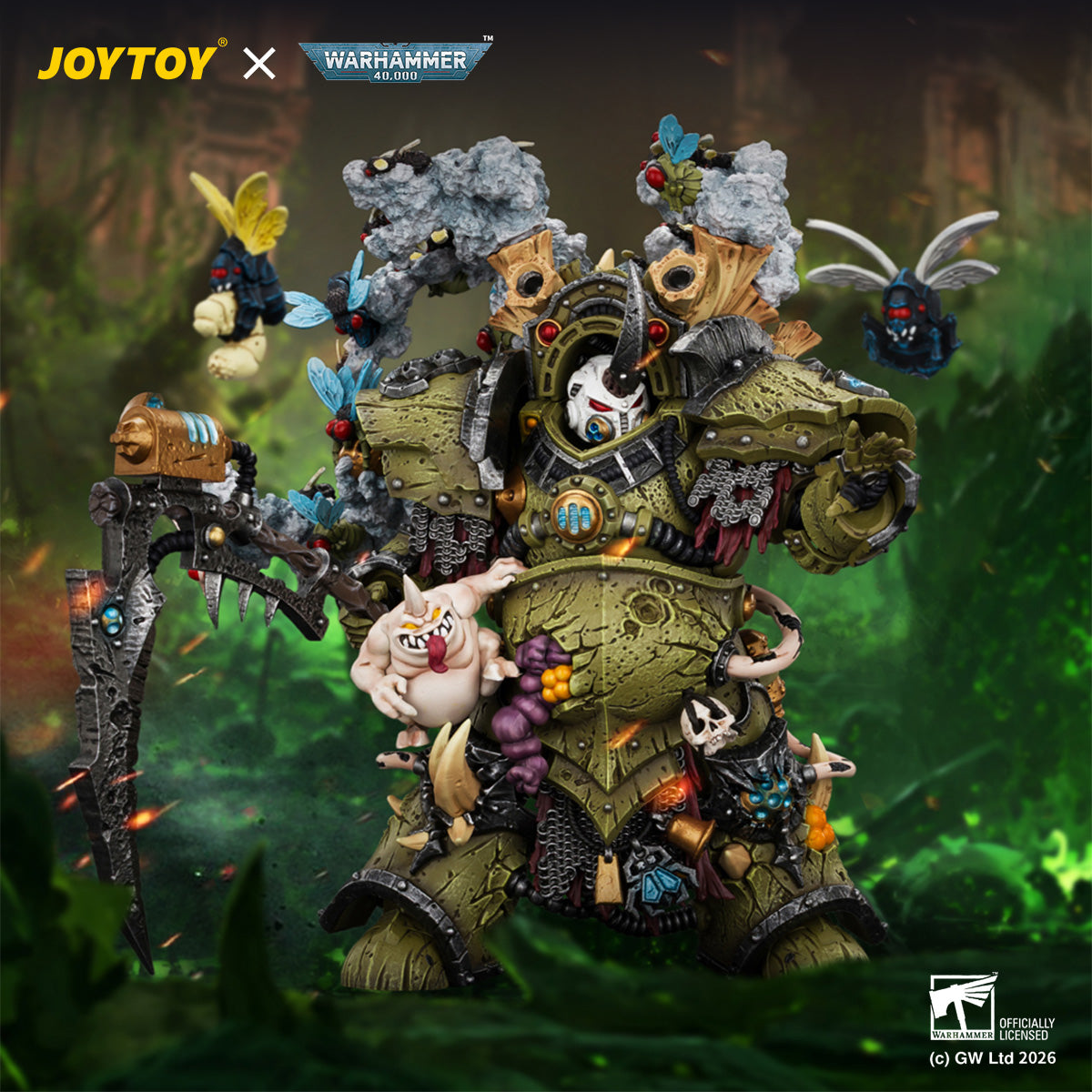 JOYTOY 1/18 Warhammer 40K Action Figure Death Guard Typhus Herald of the Plague God