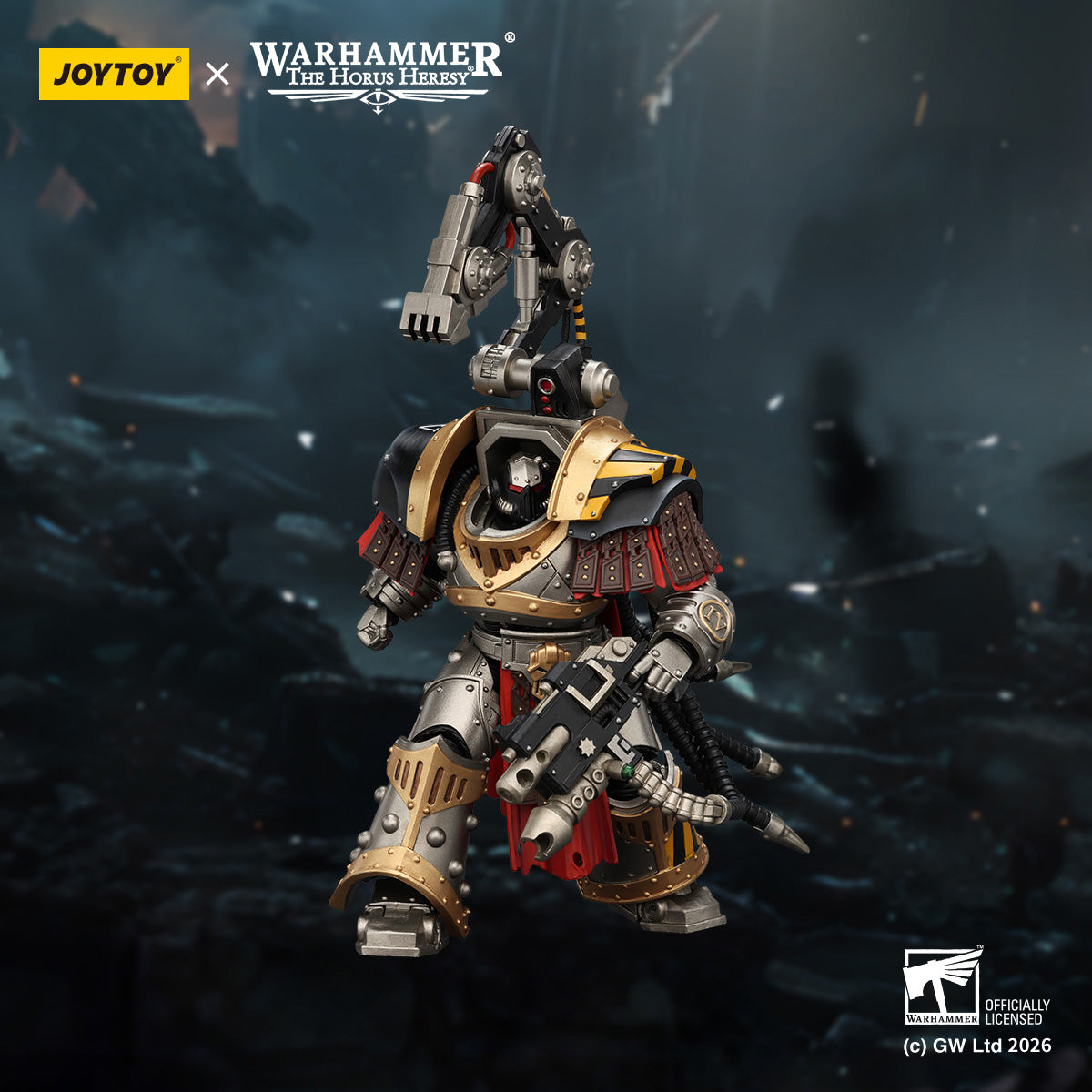 JOYTOY Warhammer Action Figure Iron Warriors Warsmithwith Graviton Crusher Hammer Collection Model Birthday Gifts
