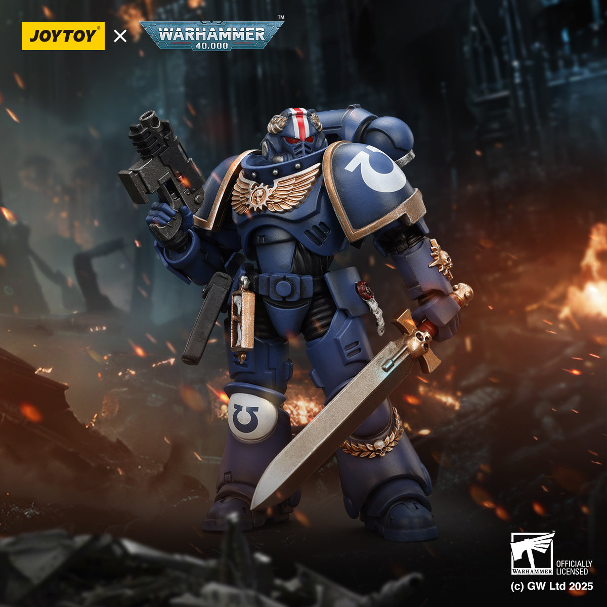 [IN STOCK]JOYTOY Warhammer 40K Action Figure 1/18 Ultramarines Primaris Lieutenant Argaranthe JT4065