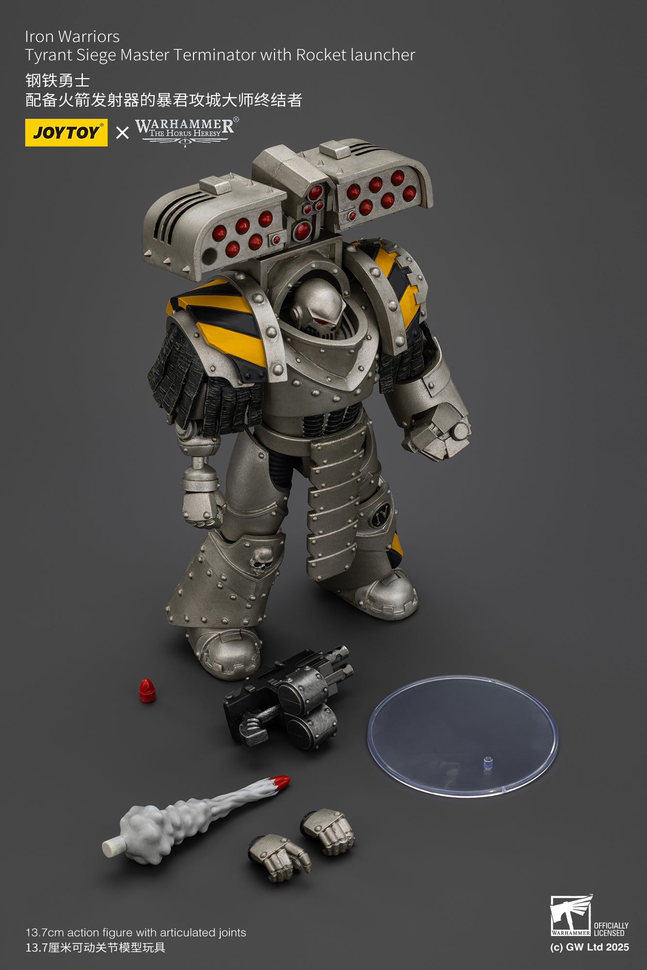 [IN STOCK]JOYTOY Warhammer 40K Action Figure 1/18 lron Warriors Tyrant Siege Master Terminator with Rocket launcher