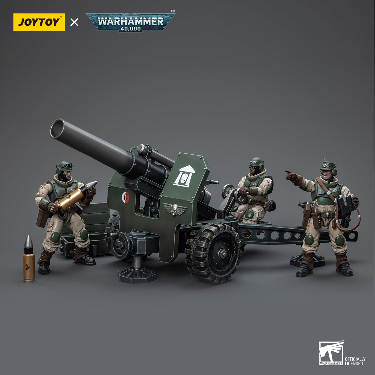 [IN STOCK]JOYTOY Warhammer 40K Action Figure 1/18 Astra Militarum Ordnance Team with Bombast Field Gun