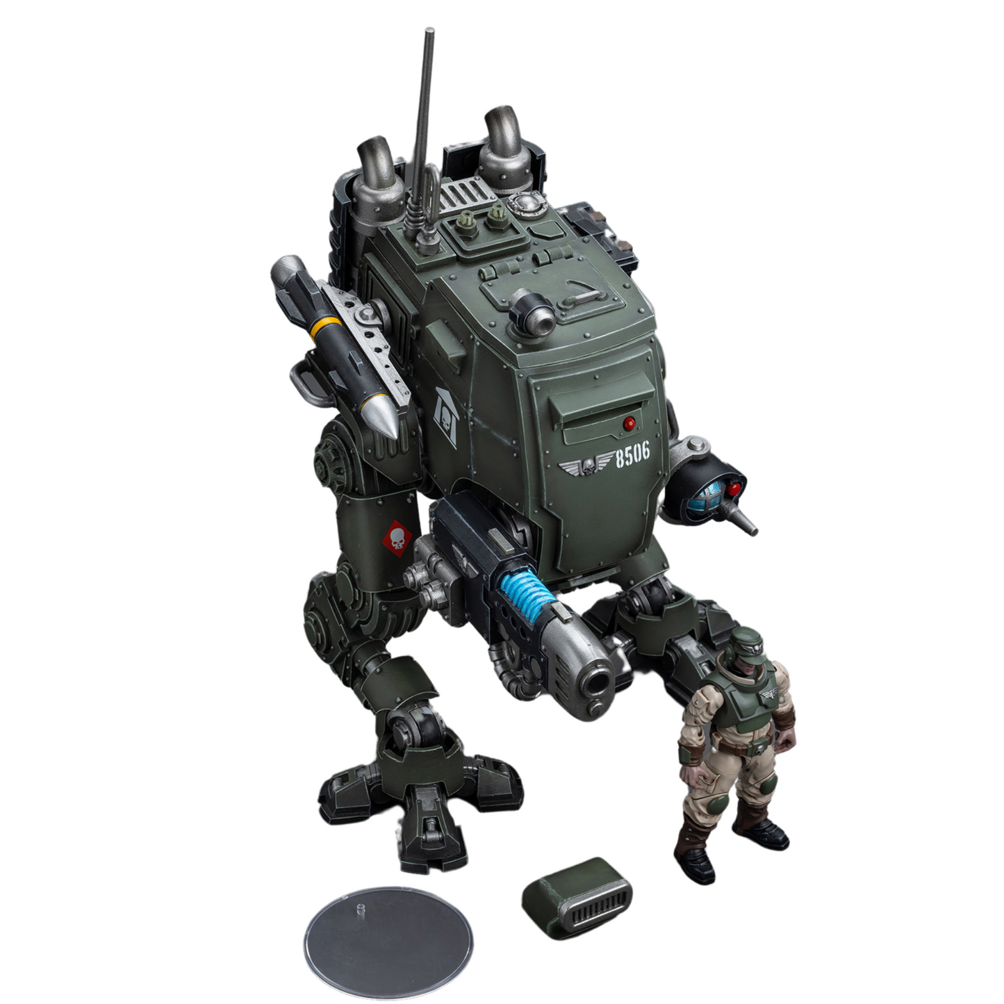 JOYTOY Warhammer 40K Action Figure Astra Militarum Cadian Armoured Sentinel Collection Anime Model 1/18 for Unisex, Adult, Christmas, Birthday Gift