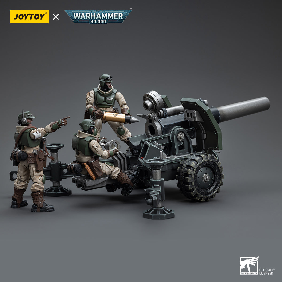 [IN STOCK]JOYTOY Warhammer 40K Action Figure 1/18 Astra Militarum Ordnance Team with Bombast Field Gun