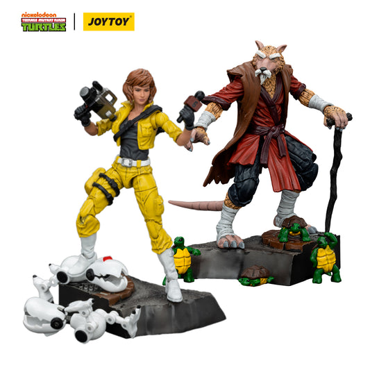 JOYTOY  1/18 Action Figure TMNT-Splinter  & April O'Neil