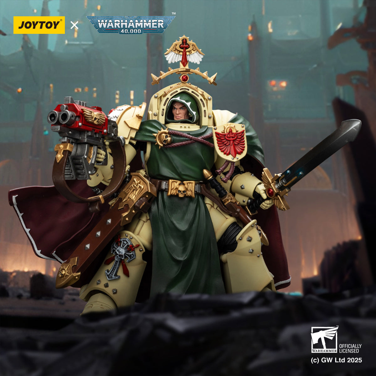 [PreOrder]JOYTOY Warhammer 40k 1/18 Action Figure Dark Angels Belial, Grand Master of The Deathwing With the Sword of Silence and Storm Bolter JT02304
