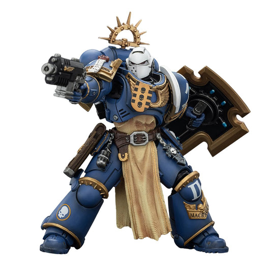 JOYTOY Warhammer 40,000 1/18 Action Figure Ultramarines Levantus with Power Sword, Stormshield and Bolt Pistol Collection 15Age+ Model Birthday Gifts