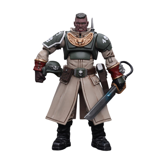JOYTOY 1/18 Warhammer 40,000 Action Figure Astra Militarum Cadian Command Squad Commander with Power Sword Anime Collection Model Gift