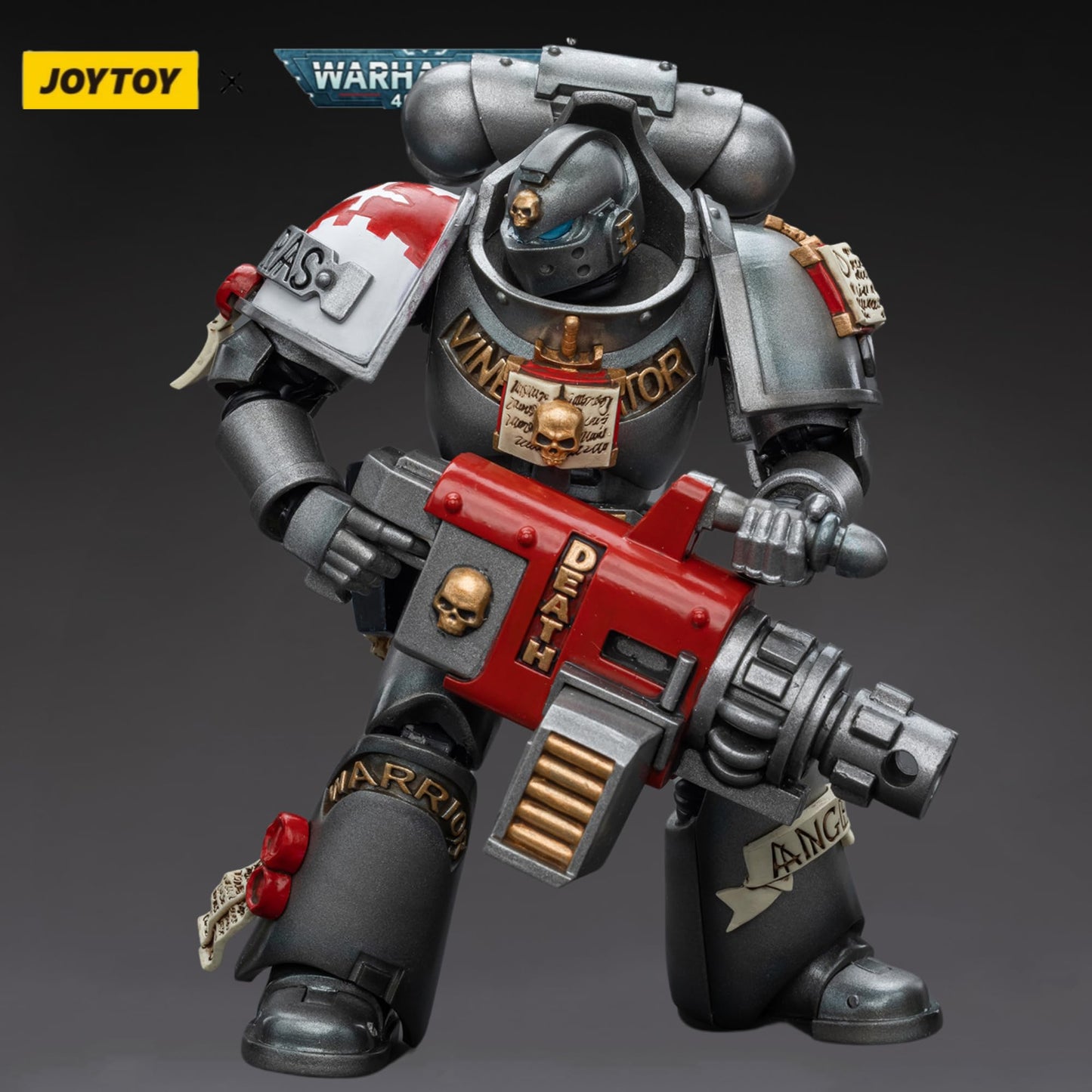 JOYTOY Warhammer 40K Action Figure Grey Knights Strike Squad Grey Knight with Psycannon Anime Collection Model 1/18 Christmas, Birthday Gift