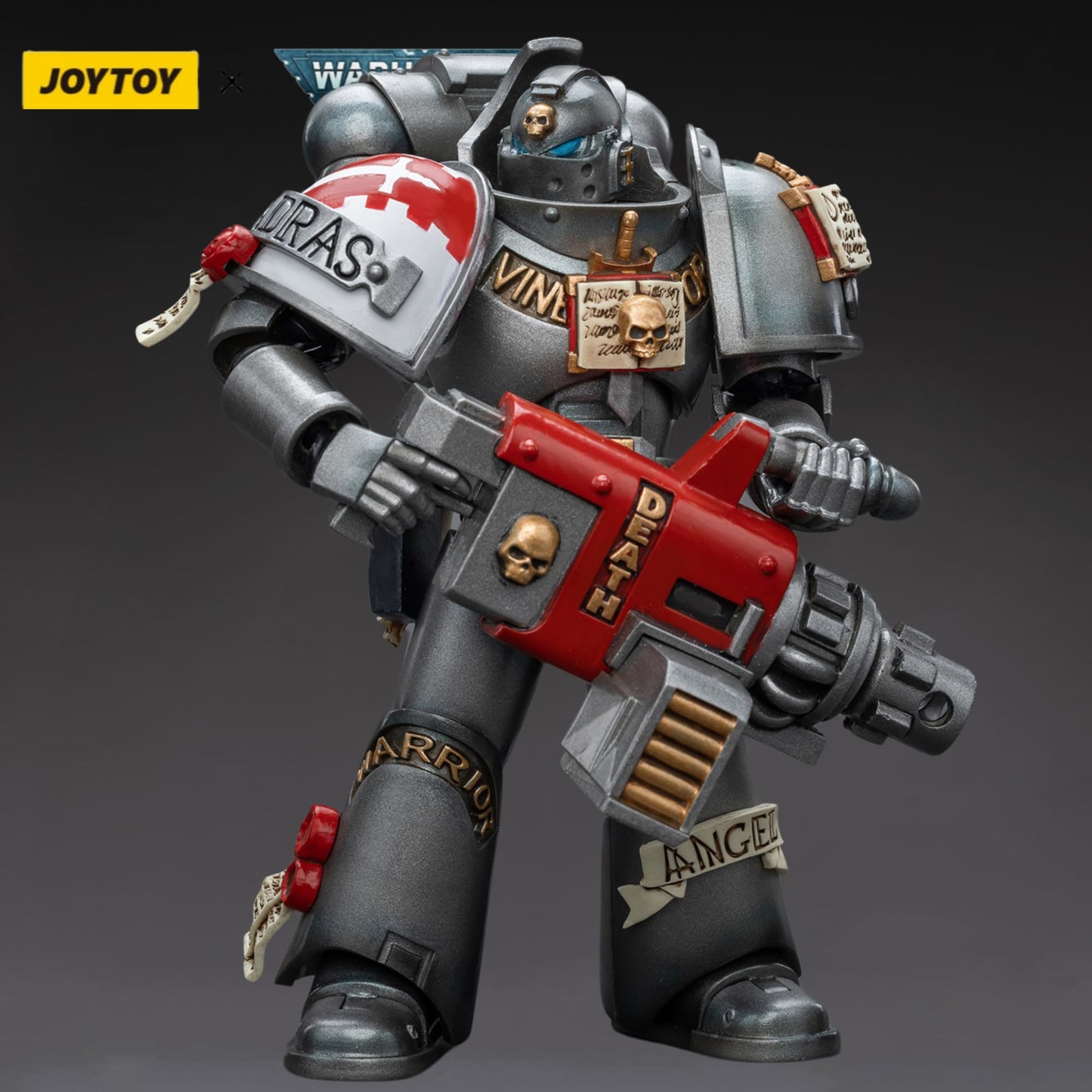 JOYTOY Warhammer 40K Action Figure Grey Knights Strike Squad Grey Knight with Psycannon Anime Collection Model 1/18 Christmas, Birthday Gift