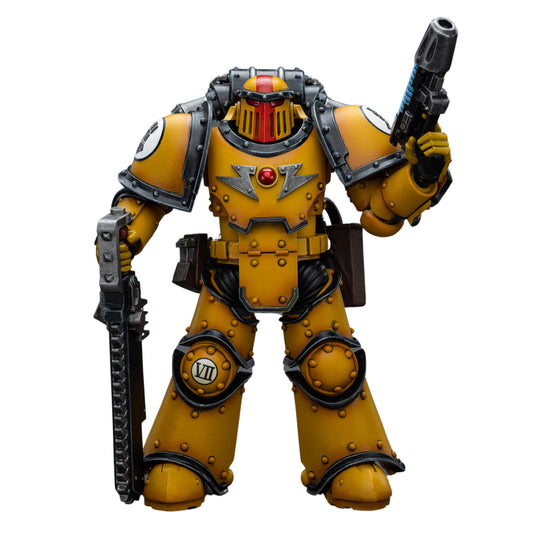JOYTOY Warhammer 40,000 1/18 Action Figure Imperial Fists Legion MkIII Despoiler Squad Sergeant with Plasma Pistol Collection Model Christmas Birthday Gifts