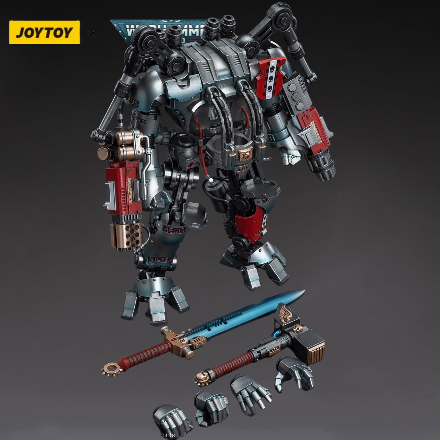 JOYTOY Action Figure 1/18 Mecha Grey Knights Nemesis Dreadknight Mech Including Figure Vibova 2PCS Collection Model Christmas Birthday Gift