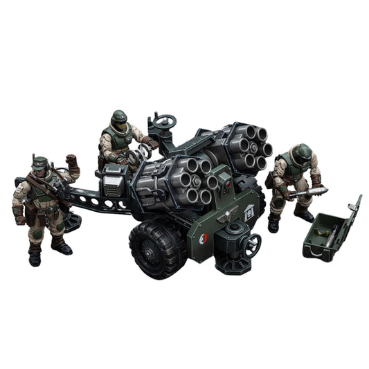 JOYTOY Warhammer 40K 1/18 Action Figure Astra Militarum Ordnance Team with Malleus Rocket Launcher 4PCS Collection Military Model Christmas Birthday Gift