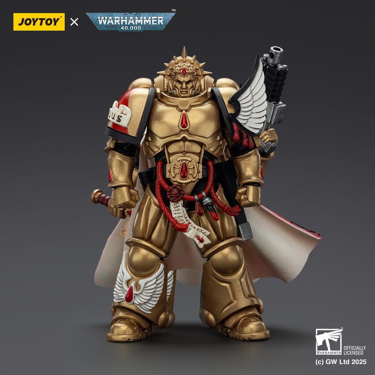 JOYTOY  Warhammer  40k  1/18  Action Figure Blood Angels Captain with Heavy Bolt Pistol & Power Sword & Ultramarines Lieutenant Titus-Collectors Edition