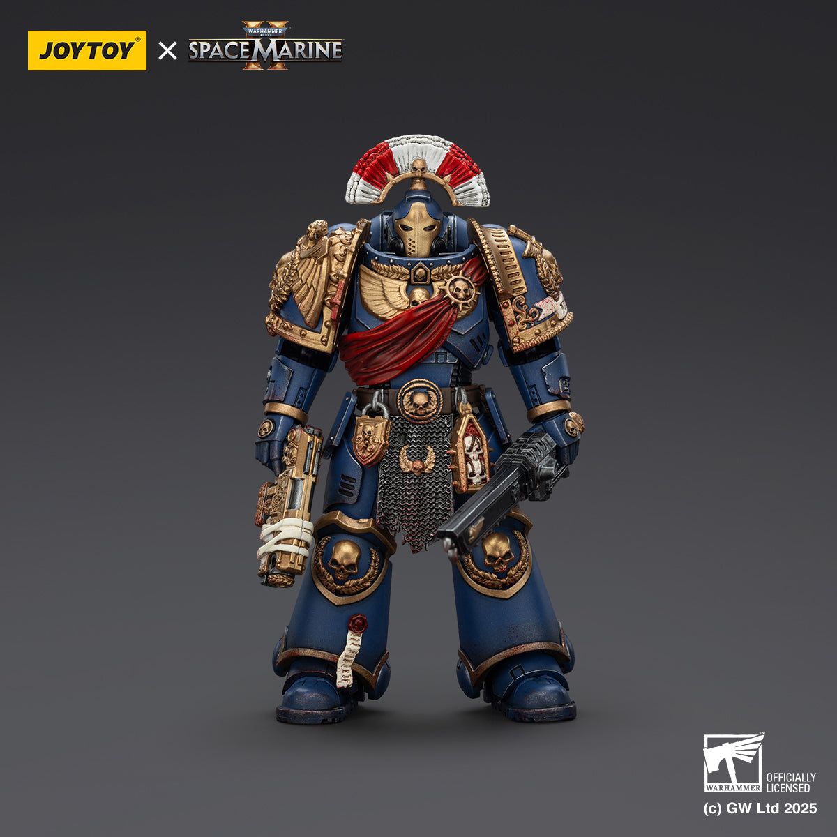 JOYTOY  Warhammer  40k  1/18  Action Figure Chaos Space Marines Cypher, Lord of the Fallen & Ultramarines Relic Secundus Armour with Artificer bolt rifle, chainsword and bolt pistol