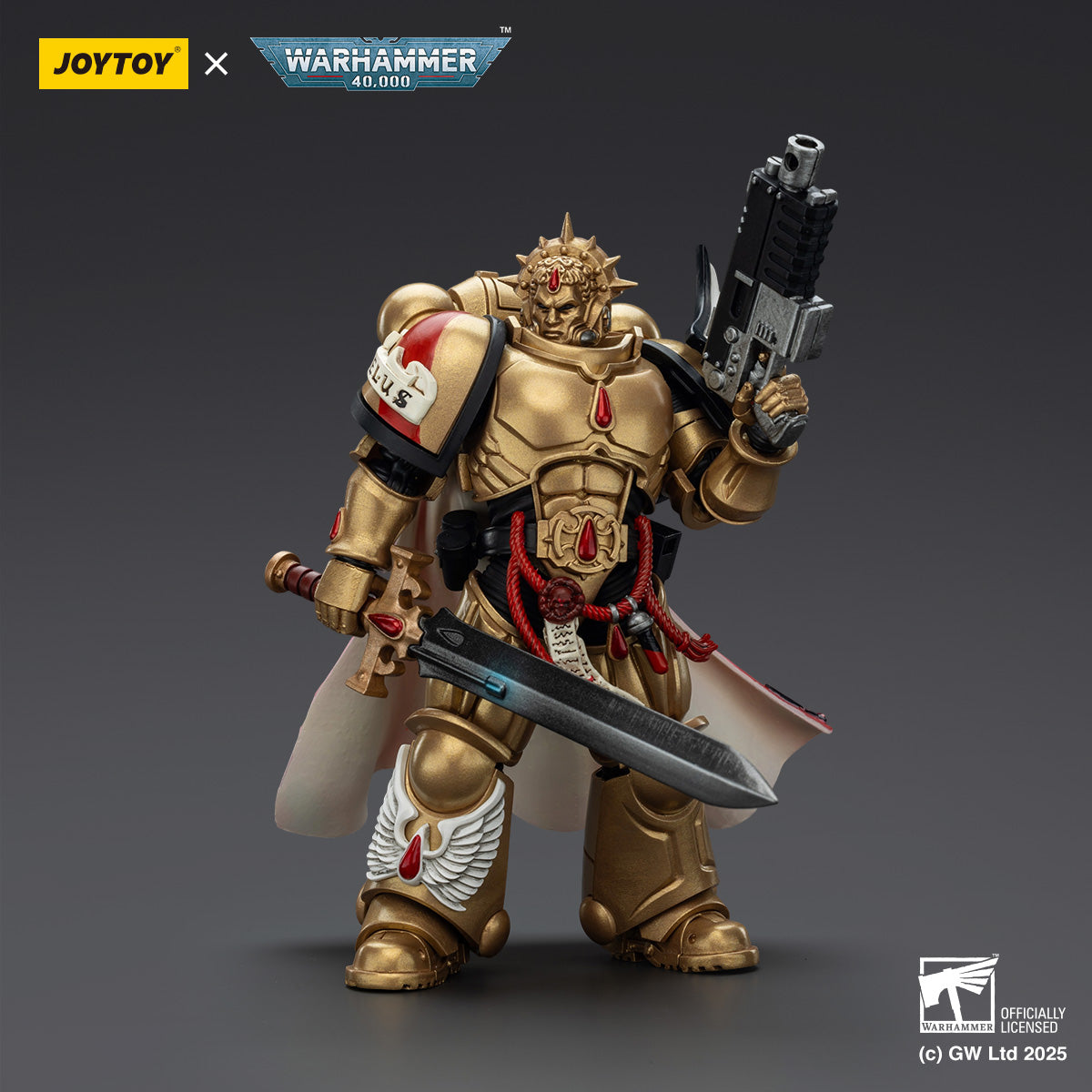 JOYTOY  Warhammer  40k  1/18  Action Figure Blood Angels Captain with Heavy Bolt Pistol & Power Sword & Ultramarines Lieutenant Titus-Collectors Edition