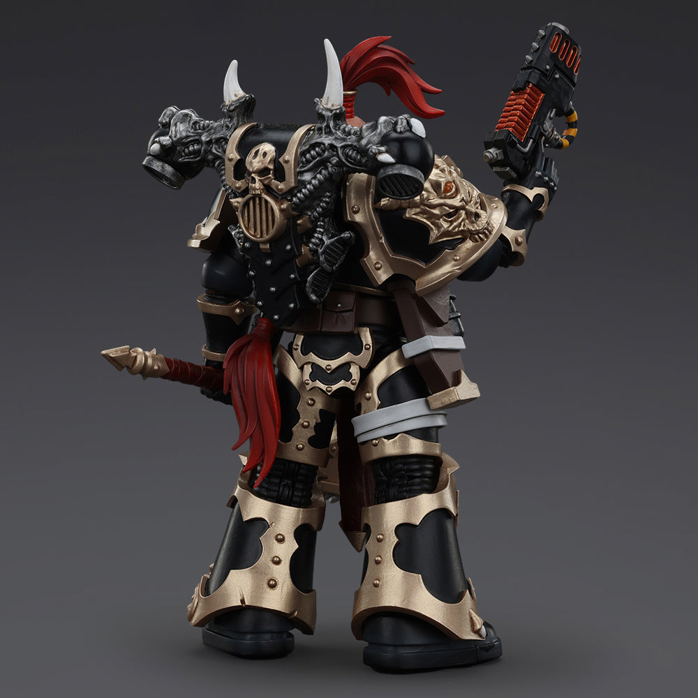 JOYTOY-Warhammer The Horus Heresy 1:18 Action Figure Chaos Space Marines Black Legion Chosen with Plasma Pistol and Power Axe-Collection Model Birthday Gifts