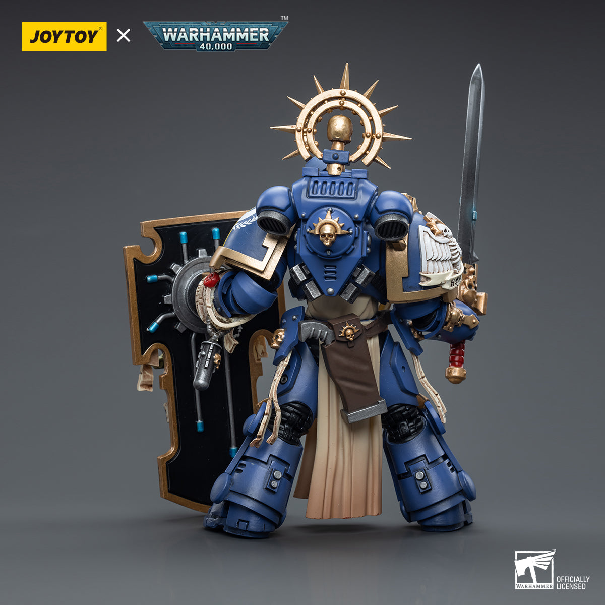 [IN STOCK]JOYTOY Warhammer 40K Action Figure 1/18 Ultramarines Primaris Captain with Relic Shield and Power Sword