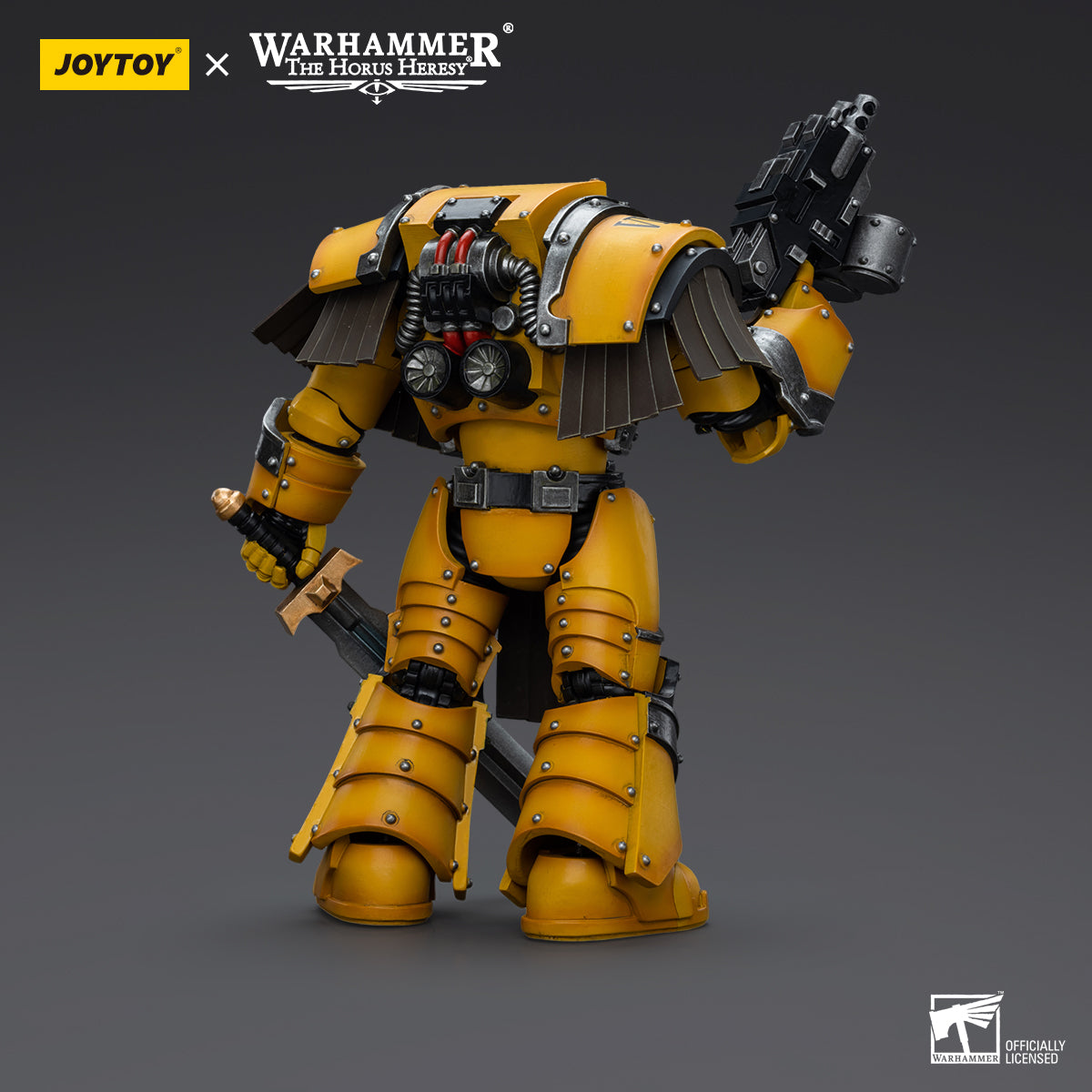 JOYTOY Action Figure 1/18 Imperial Fists Legion Cataphractii Terminator Squad Legion Cataphractii Sergeant with Power Sword Model Birthday Gifts