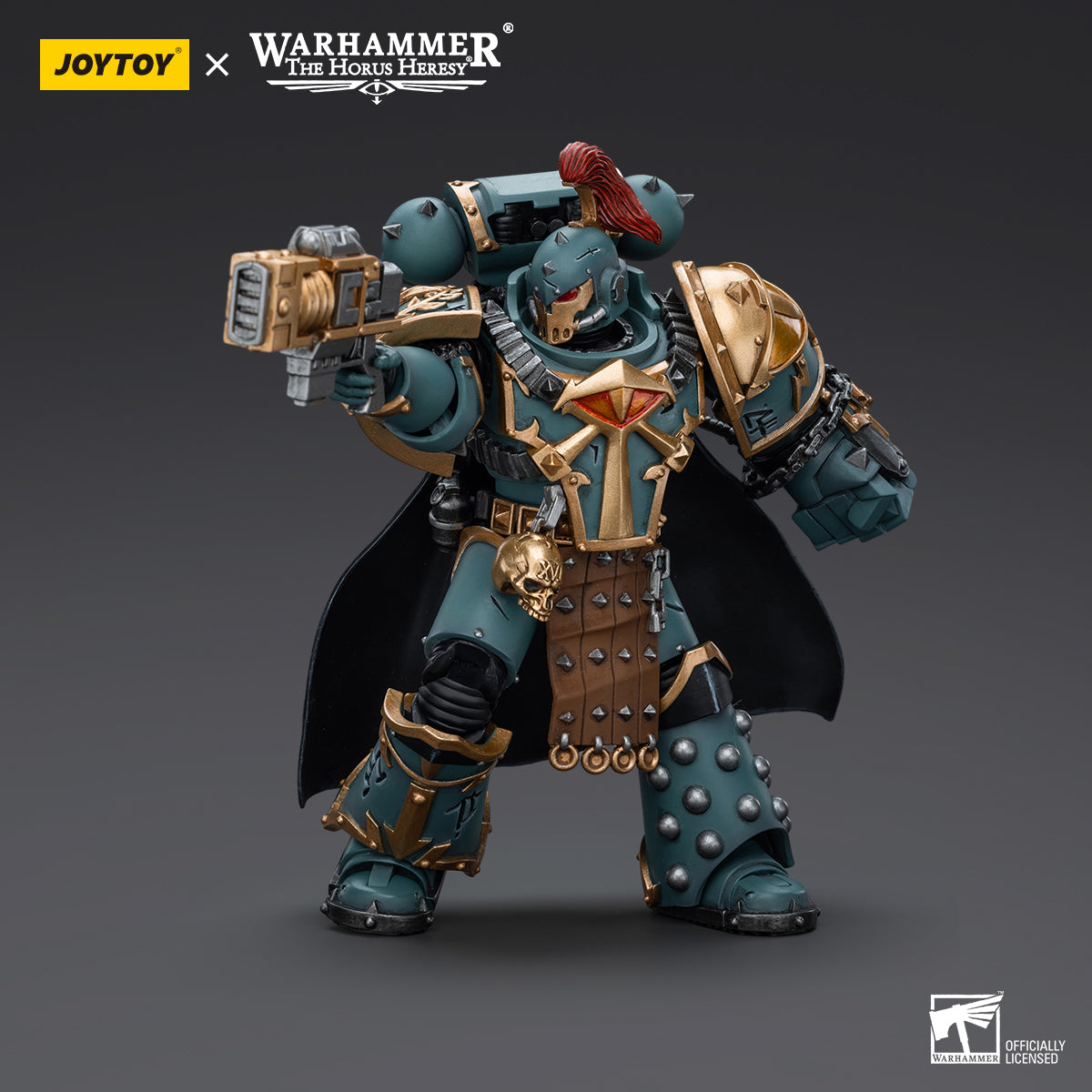 JOYTOY Action Figure 1/18 Sons Of Horus Tartaros Terminator Squad Terminator With Heavy Flamer And Chainfist Model Birthday Gifts 