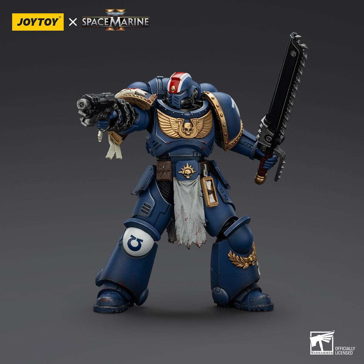 JOYTOY  Warhammer  40k  1/18  Action Figure Blood Angels Captain with Heavy Bolt Pistol & Power Sword & Ultramarines Lieutenant Titus-Collectors Edition