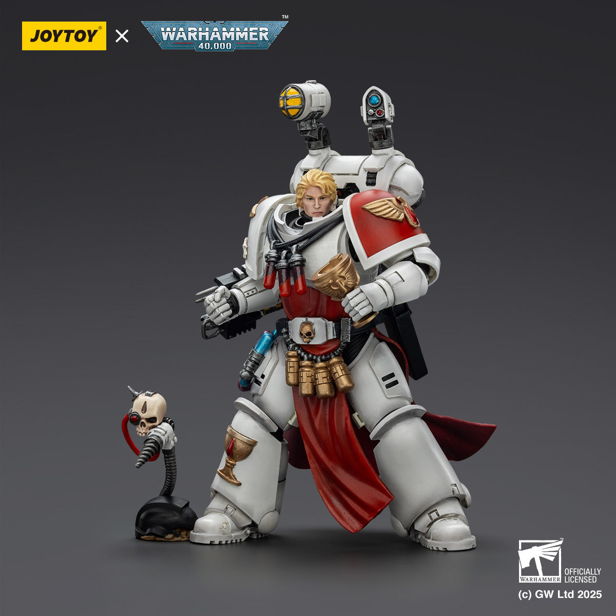 JOYTOY  Warhammer  40k  1/18  Action Figure Blood Angels Sanguinary Priest with Heavy bolt pistol, chainsword and narthecium & Ultramarines Sternguard Veteran with Auto Bolt Rifle