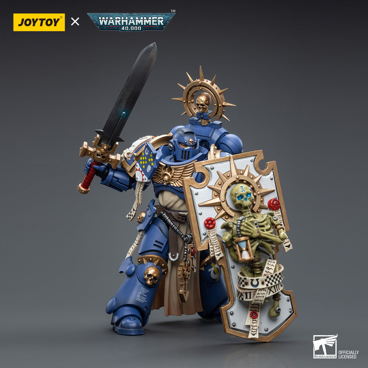 [IN STOCK]JOYTOY Warhammer 40K Action Figure 1/18 Ultramarines Primaris Captain with Relic Shield and Power Sword