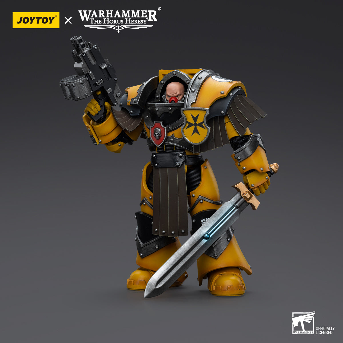JOYTOY Action Figure 1/18 Imperial Fists Legion Cataphractii Terminator Squad Legion Cataphractii Sergeant with Power Sword Model Birthday Gifts