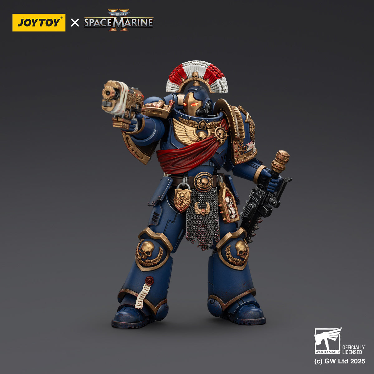 JOYTOY  Warhammer  40k  1/18  Action Figure Chaos Space Marines Cypher, Lord of the Fallen & Ultramarines Relic Secundus Armour with Artificer bolt rifle, chainsword and bolt pistol