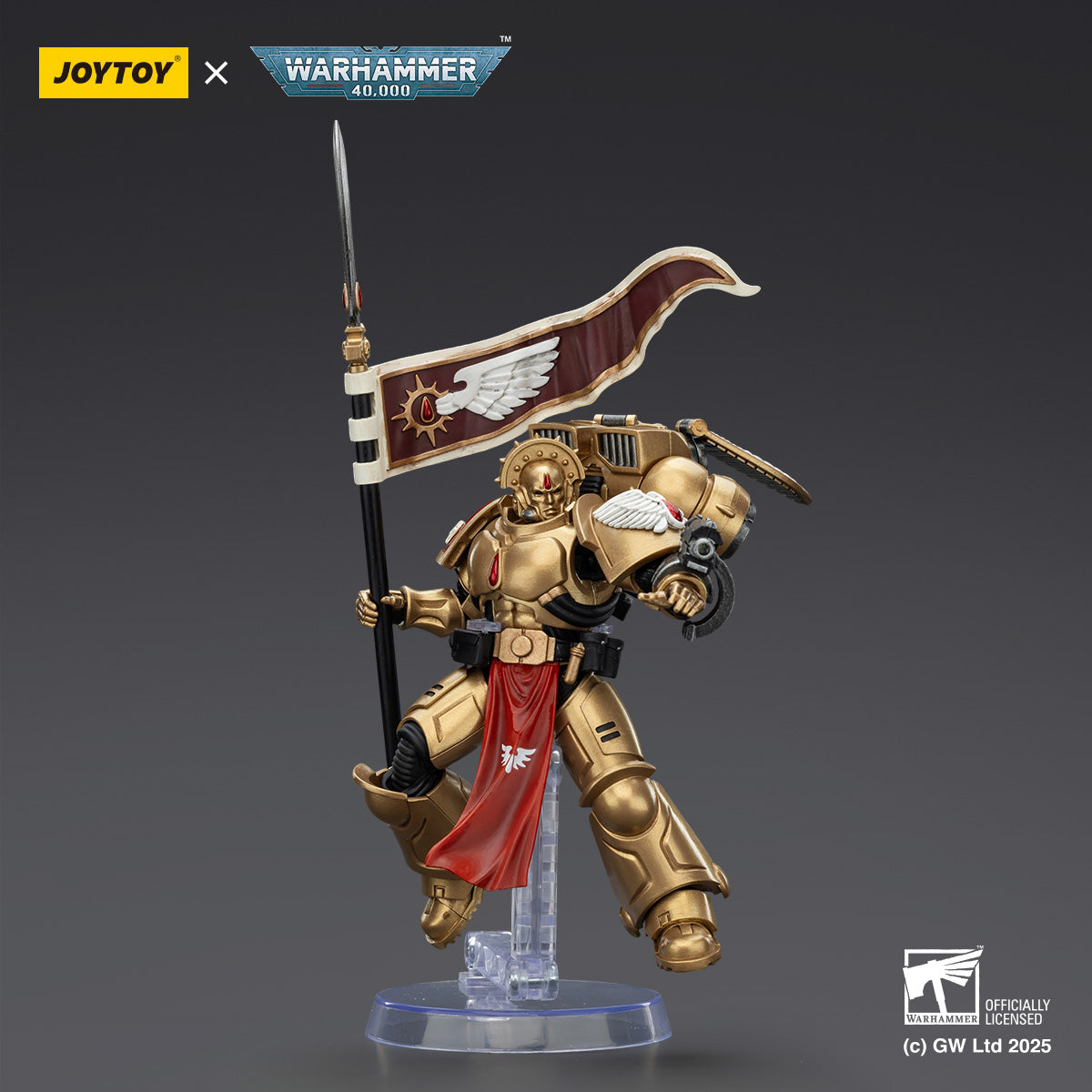 JOYTOY  Warhammer  40k  1/18  Action Figure Blood Angels Sanguinary Guard 3 with Angelus Boltgun and Encarmine Spear & Ultramarines Primaris Lieutenant Argaranthe