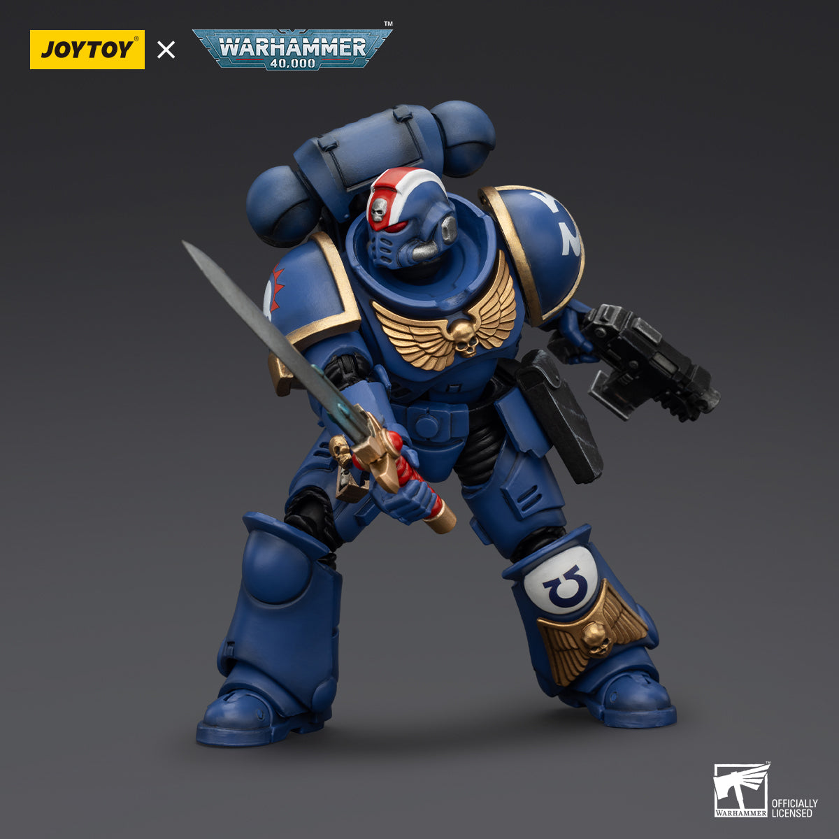 [IN STOCK]JOYTOY Warhammer 40K Action Figure 1/18 Ultramarines Heroes of the Chapter Primaris Lieutenant Erastus
