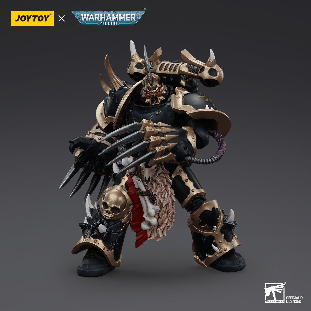 JOYTOY Action Figure 1/18 Warhammer 40k Black Legion Chosen with Lightning Claws Model Birthday Gifts 