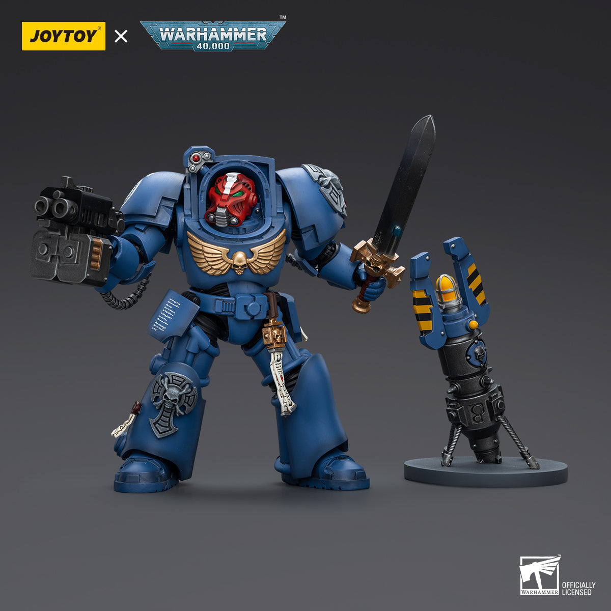 JOYTOY Action Figure 1/18 Ultramarines Terminator Squad Sergeant with Power Sword and Teleport Homer Model Birthday Gifts 
