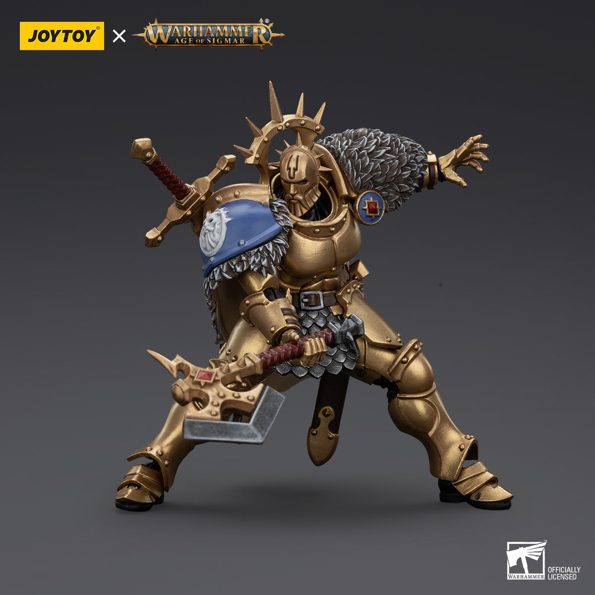 JOYTOY Action Figure 1/18 Warhammer AGE OF SIGMAR -Stormcast Eternals The Blacktalons Hendrick, The Silver Wolf Model Birthday Gifts 
