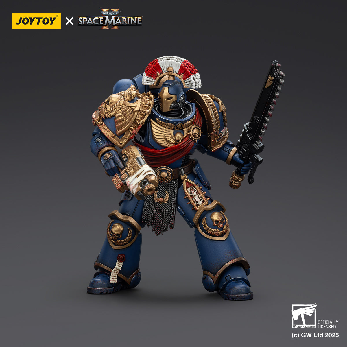 JOYTOY  Warhammer  40k  1/18  Action Figure Chaos Space Marines Cypher, Lord of the Fallen & Ultramarines Relic Secundus Armour with Artificer bolt rifle, chainsword and bolt pistol