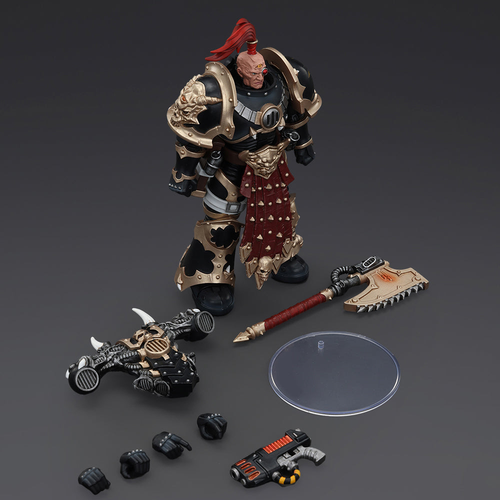 JOYTOY-Warhammer The Horus Heresy 1:18 Action Figure Chaos Space Marines Black Legion Chosen with Plasma Pistol and Power Axe-Collection Model Birthday Gifts