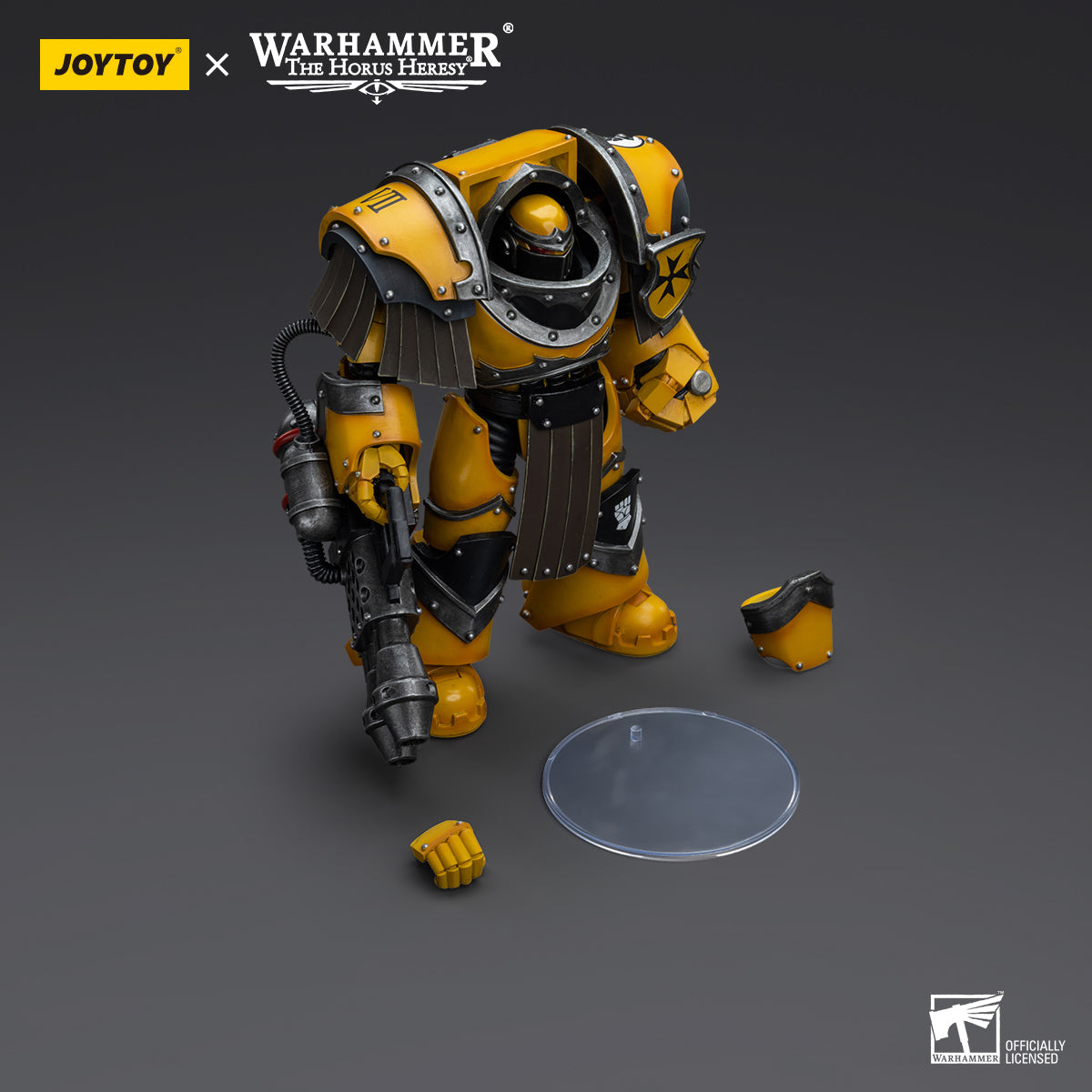 JOYTOY Action Figure 1/18 Imperial Fists Legion Cataphractii Terminator Squad Legion Cataphractii with Heavy Flamer Model Birthday Gifts 