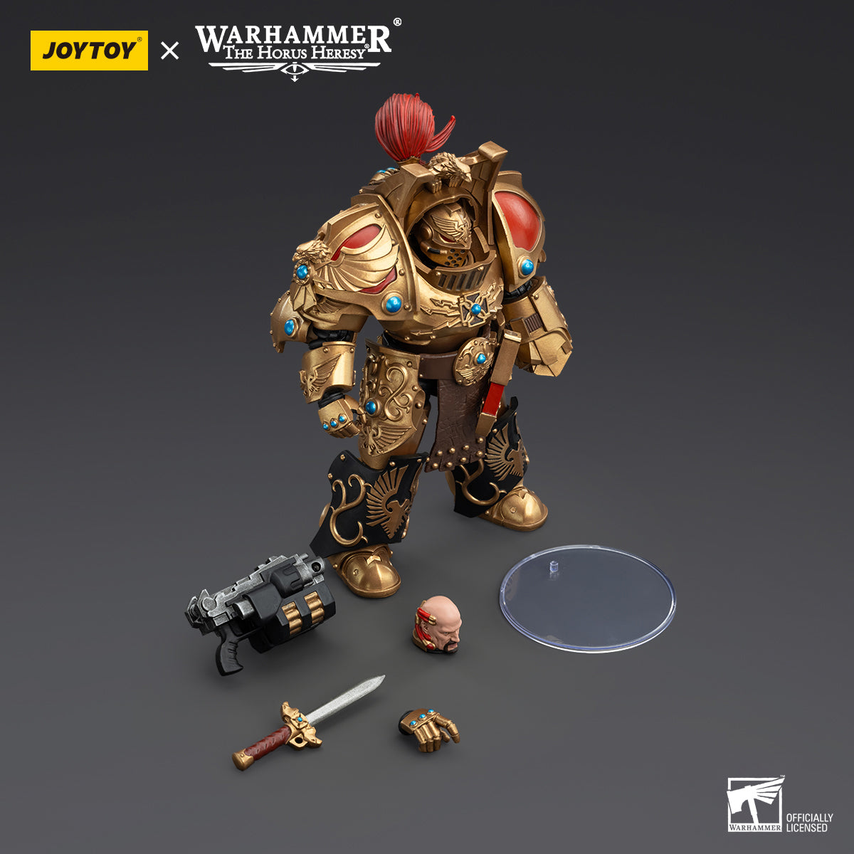 JOYTOY Warhammer "The Horus Heresy" Action Figure 1/18  Legio Custodes Aquilon Terminator Squad Aquilon with Lastrum Storm Bolter  Anime Military Model Toys JT00744