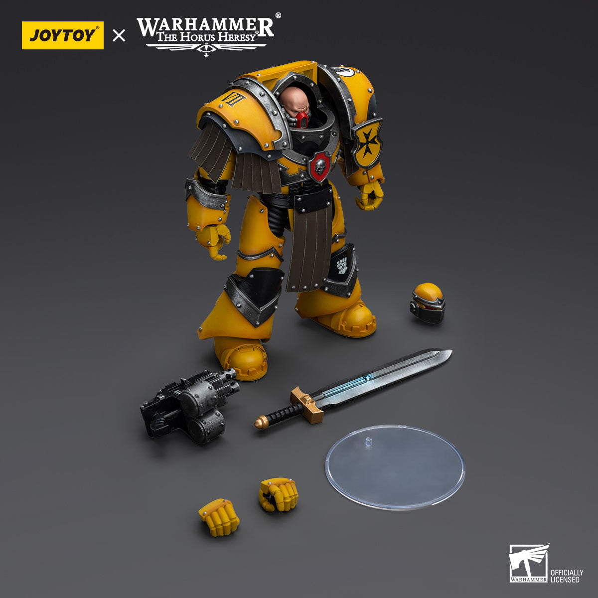 JOYTOY Action Figure 1/18 Imperial Fists Legion Cataphractii Terminator Squad Legion Cataphractii Sergeant with Power Sword Model Birthday Gifts