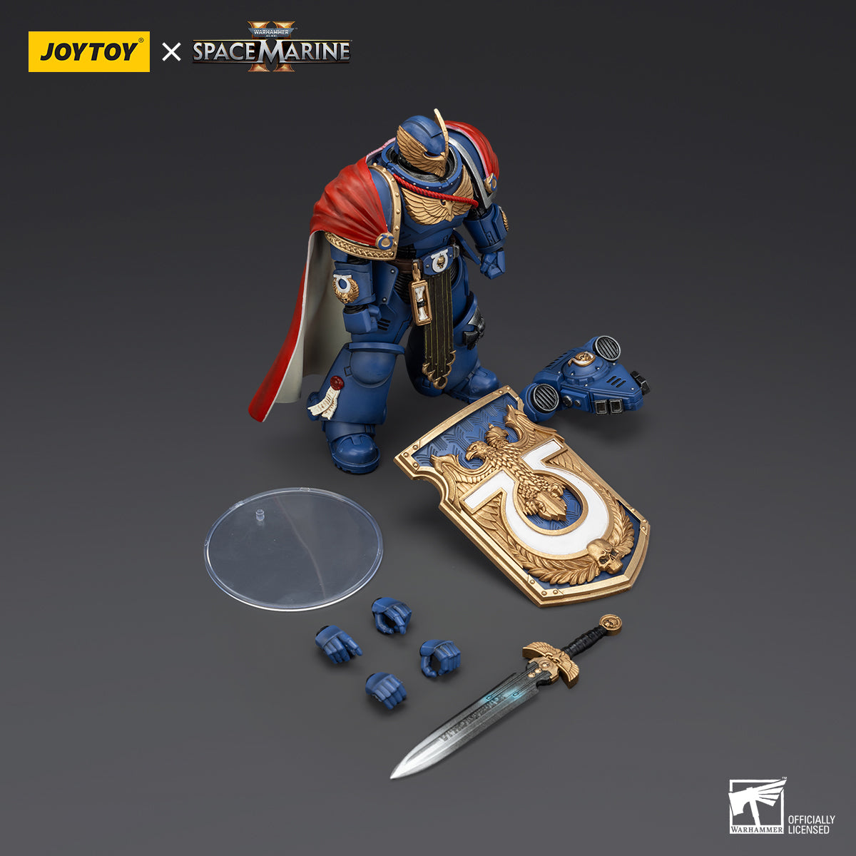 [IN STOCK]JOYTOY 1/18 Action Figure Warhammer 40,000 Ultramarines Marneus Calgar, Chapter Master with MKX Gravis Armour and Gauntlets of Ultramar-Victrix Honour Guard with Storm Shield And Power Sword 2PCS