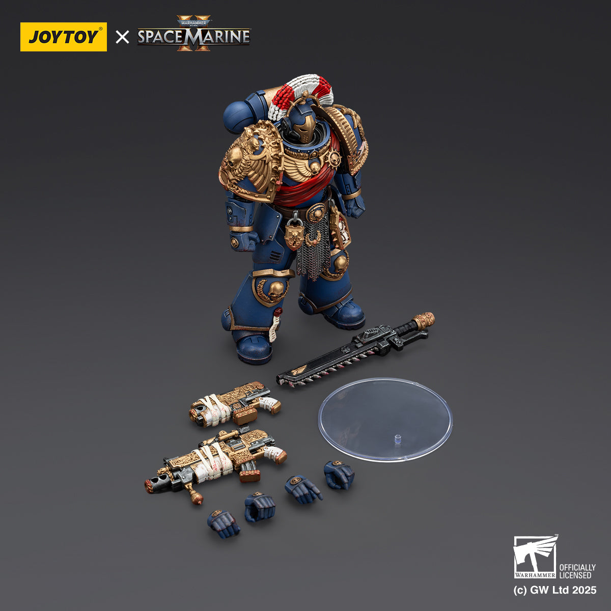 JOYTOY  Warhammer  40k  1/18  Action Figure Chaos Space Marines Cypher, Lord of the Fallen & Ultramarines Relic Secundus Armour with Artificer bolt rifle, chainsword and bolt pistol