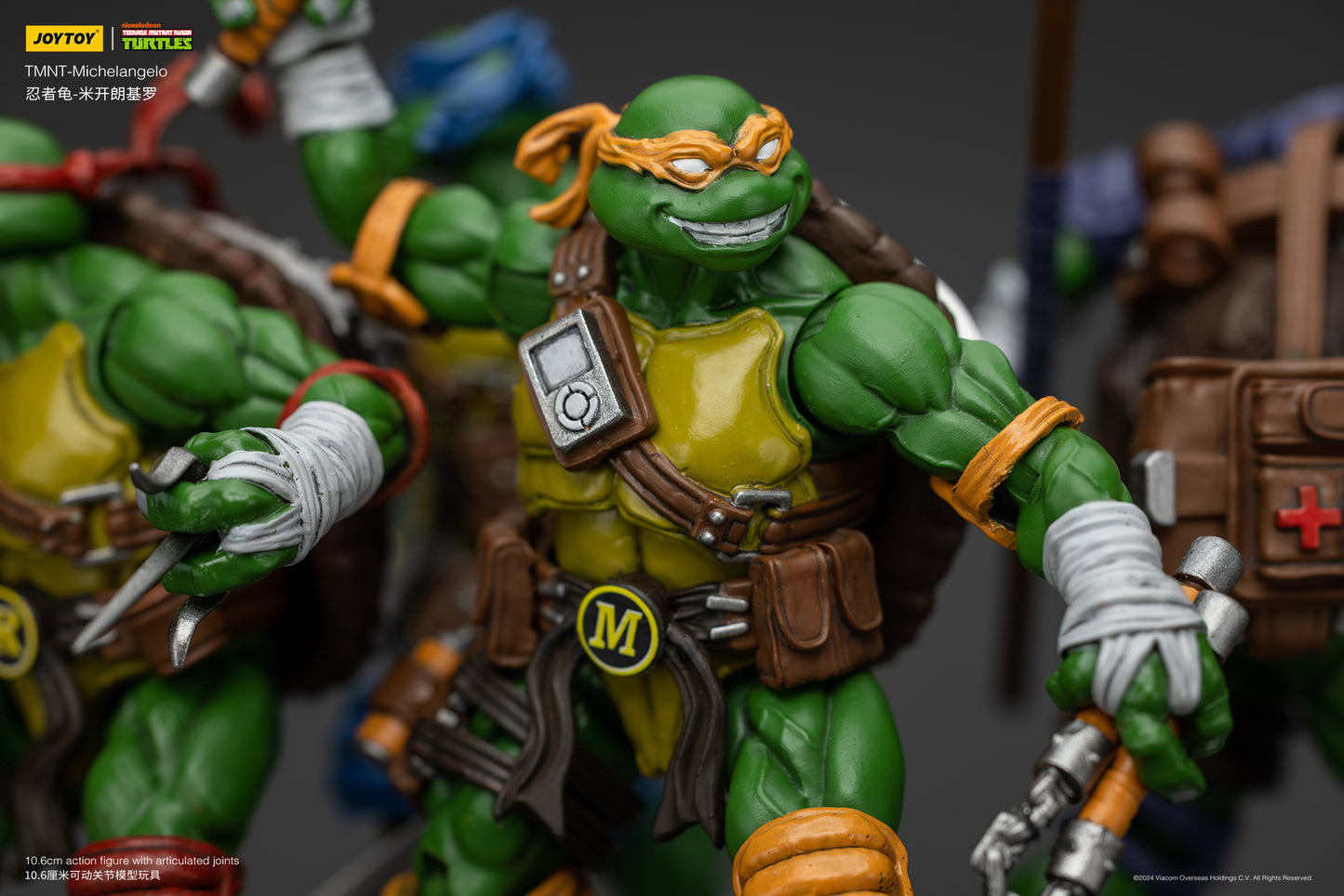 [IN STOCK] JOYTOY TMNT Action Figure 1/18 TMNT-Michelangelo Anime Military Model Toys JT6144