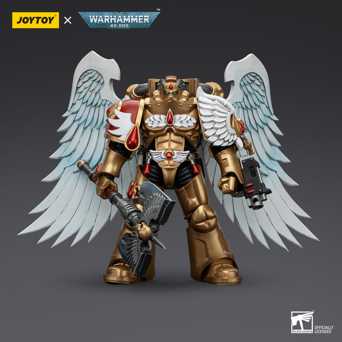 JOYTOY Action Figure 1/18 Blood Angels Sanguinary Guard with Encarmine Ax Model Birthday Gifts 