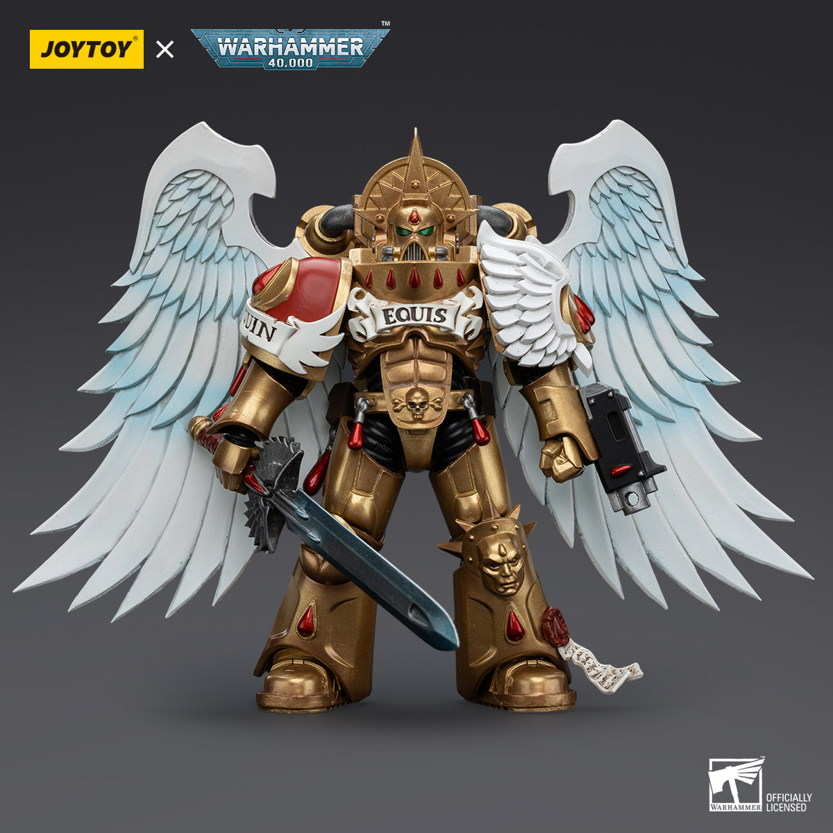 JOYTOY Action Figure 1/18 Blood Angels Sanguinary Guard with Encarmine Sword 2 Model Birthday Gifts 