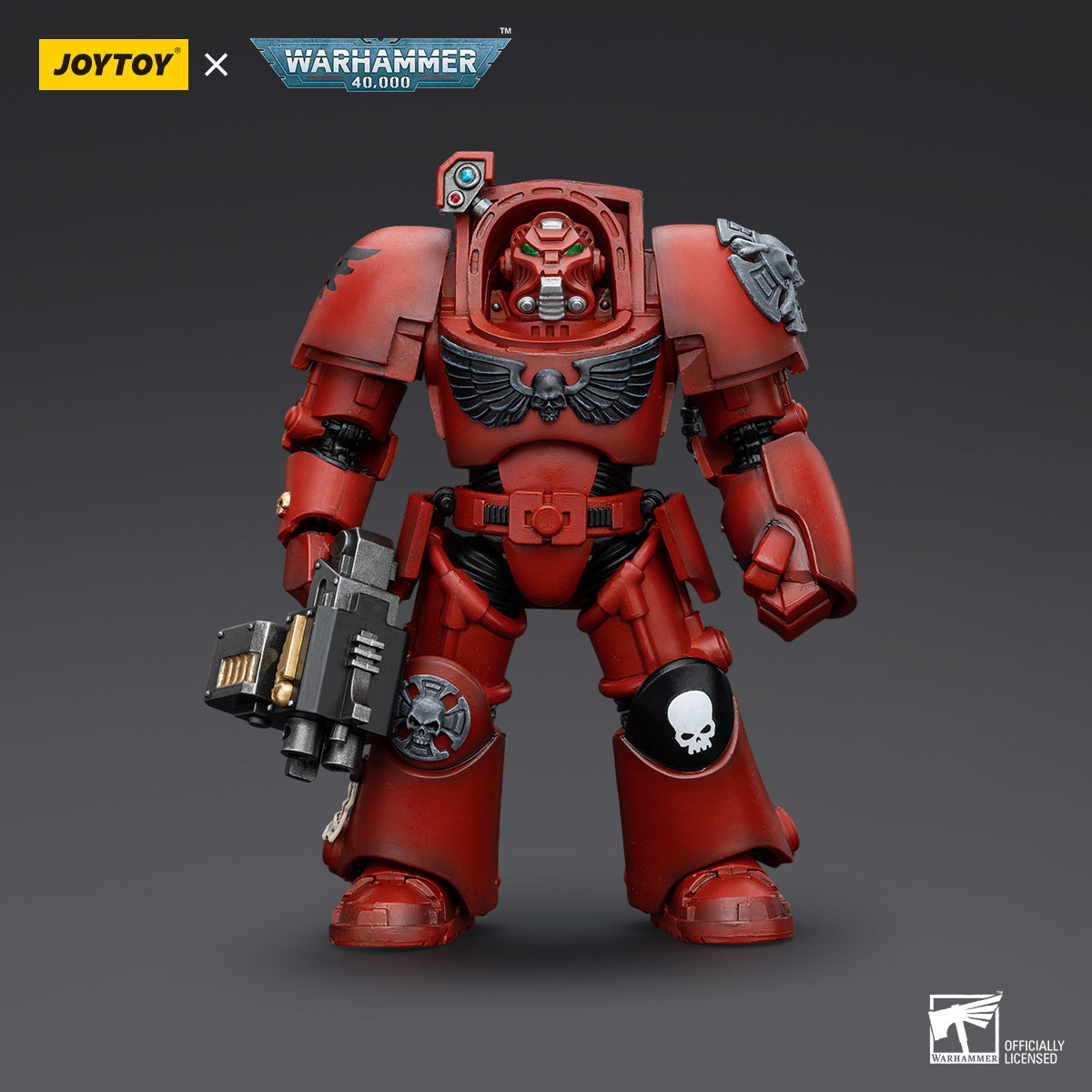 JOYTOY Action Figure 1/18 Blood Angels Terminator Squad Terminator with Storm Bolter Model Birthday Gifts 
