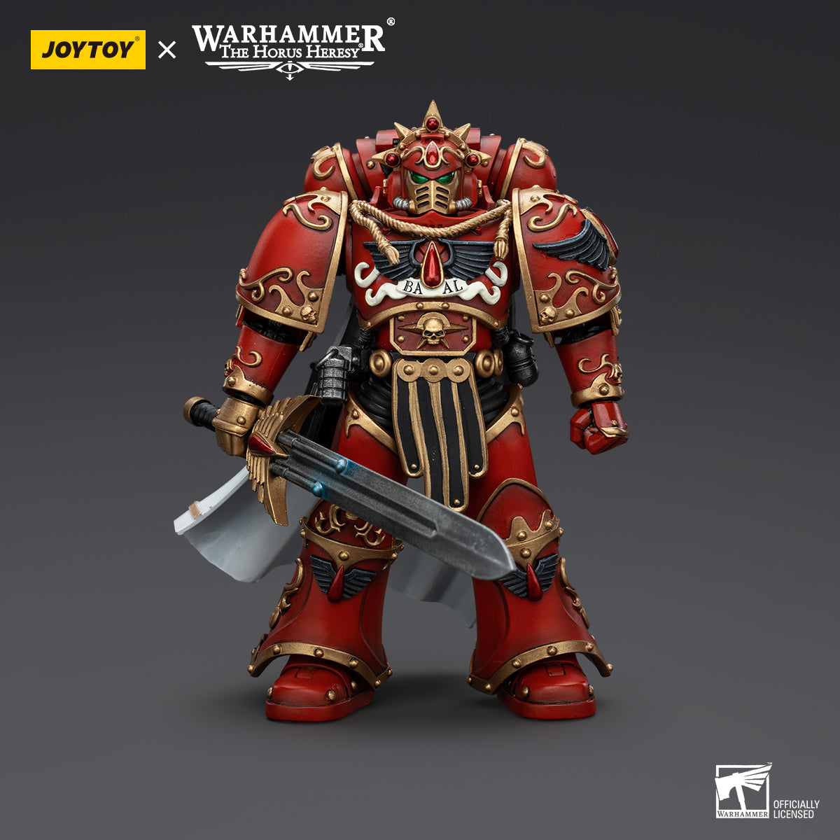 JOYTOY Action Figure 1/18 Blood Angels Legion Praetor with Paragon Blade Model Birthday Gifts 